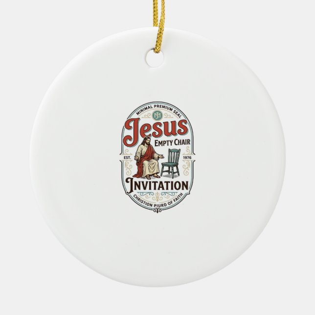 Jesus tom stol Invitation Jesus tom stol Inv Julgransprydnad Keramik (Framsidan)