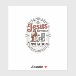 Jesus tom stol Invitation Jesus tom stol Inv Klistermärken