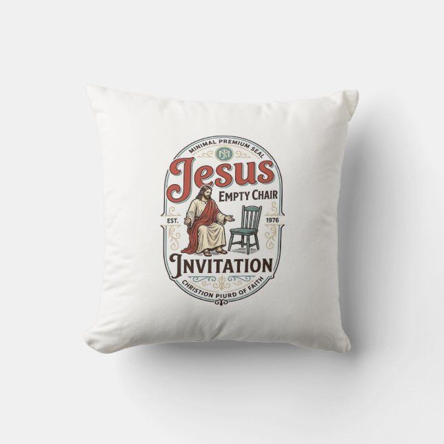 Jesus tom stol Invitation Jesus tom stol Inv Kudde (Framsida)