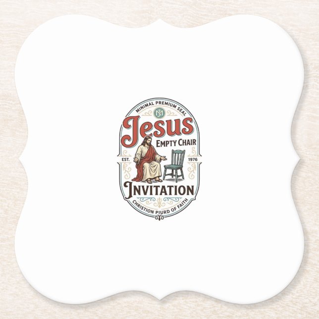 Jesus tom stol Invitation Jesus tom stol Inv Underlägg Papper (Framsida)