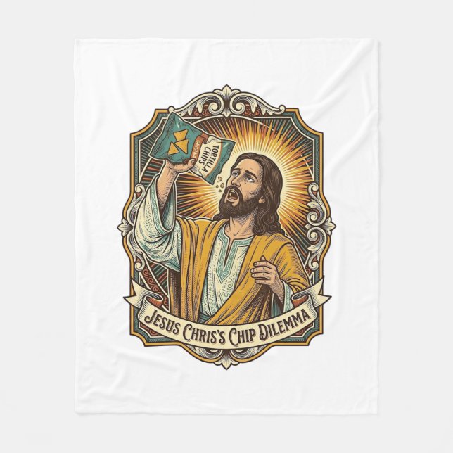 Jesus Tomt Nacho Chip Påse Berusad Munchies Party Fleecefilt (Framsidan)