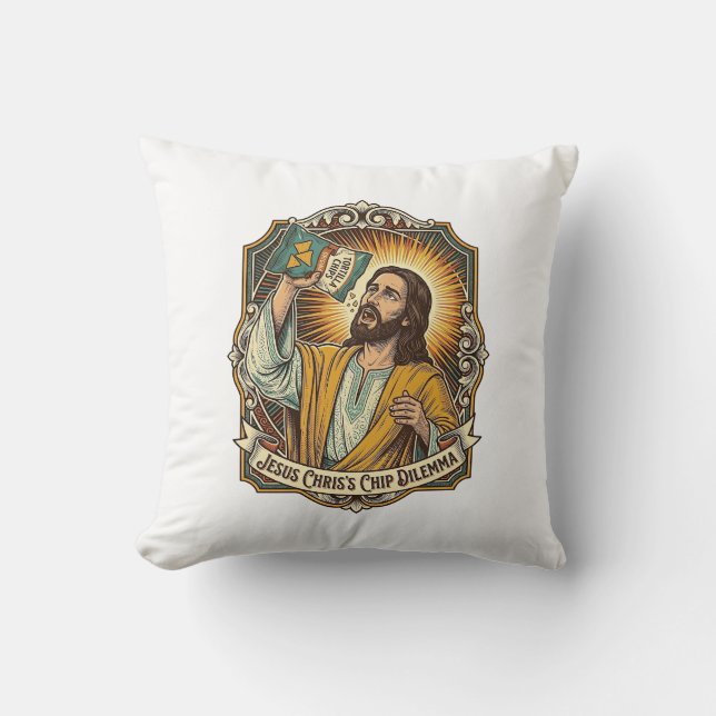 Jesus Tomt Nachochips Påse Berusad Munkies Fest Kudde (Framsida)