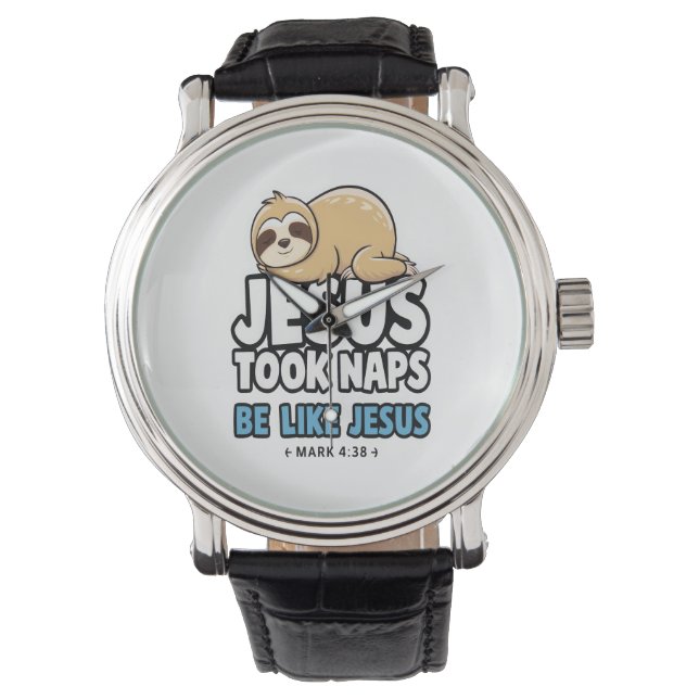 Jesus Took Naps, underbart Sloth Armbandsur (Framsida)