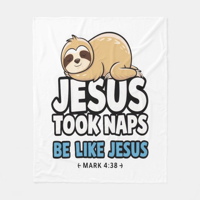 Jesus Took Naps, underbart Sloth Fleecefilt (Framsidan)