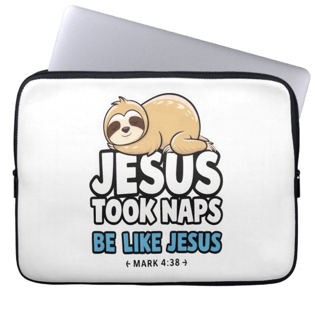 Jesus Took Naps, underbart Sloth Laptop Fodral (Framsidan)