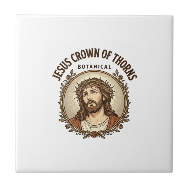 Jesus törnekrona botaniska Jesus törnekrans Kakelplatta (Framsidan)