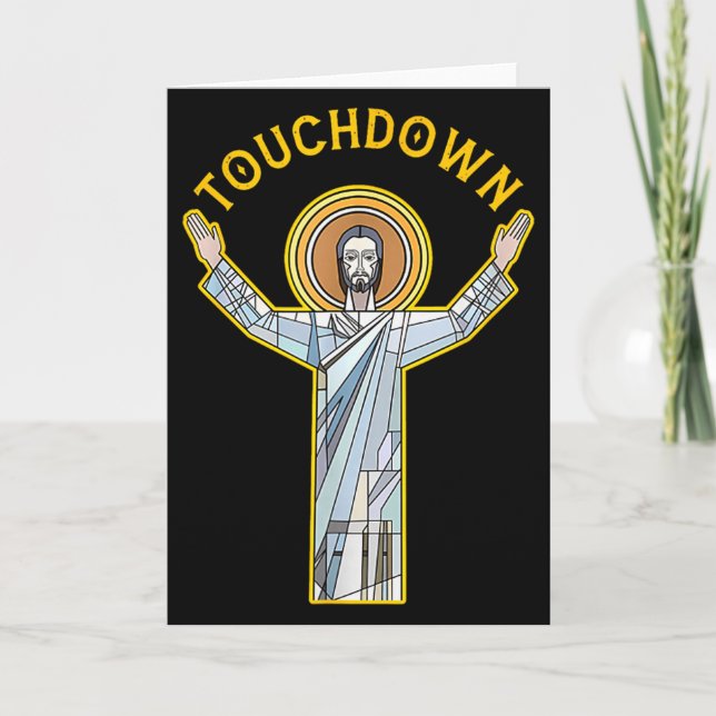 Jesus Touchdown Kul Kristet Tro Citat Meme Ch Kort (Framsida)