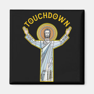 Jesus Touchdown Kul Kristet Tro Motto Meme K Magnet