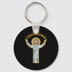 Jesus Touchdown Roligt Kristet Tro Saying Meme Ch Nyckelring