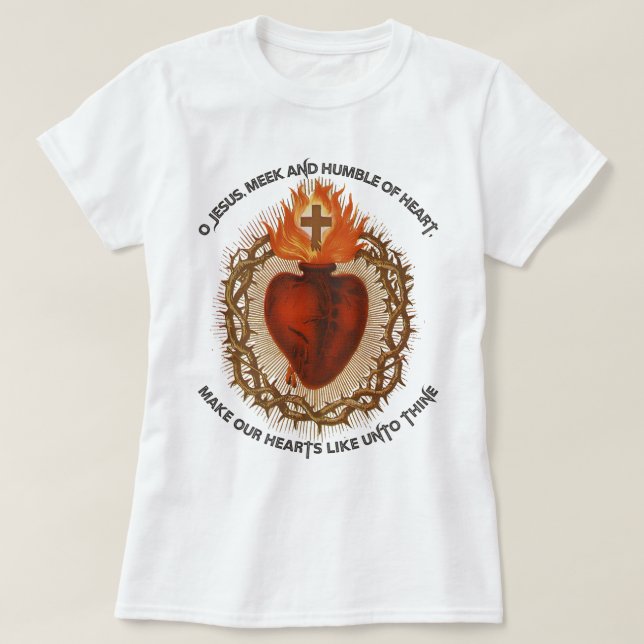 Jesus traditionella katolska Mest Helig-hjärta T Shirt (Design framsida)