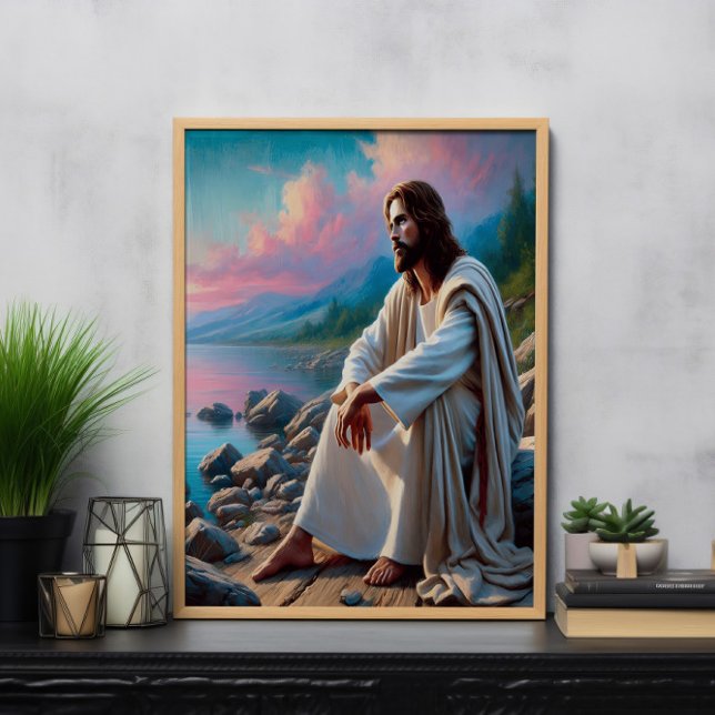 Jesus Tranquil Savior i gudomlig reflektion Poster (Skapare uppladdad)
