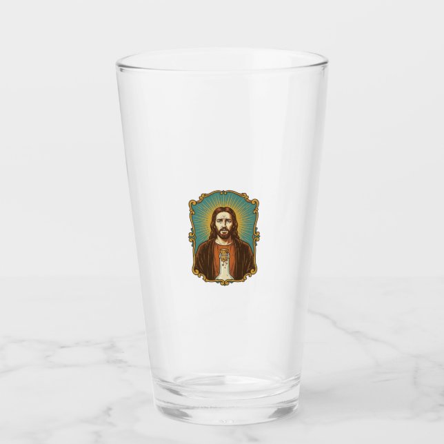 Jesus trasig vinkork fast i flaska Sommelier Del Glaskopp (Framsida)