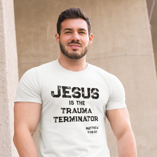 Jesus Trauma Terminator Bible Grunge Christian T Shirt (Skapare uppladdad)
