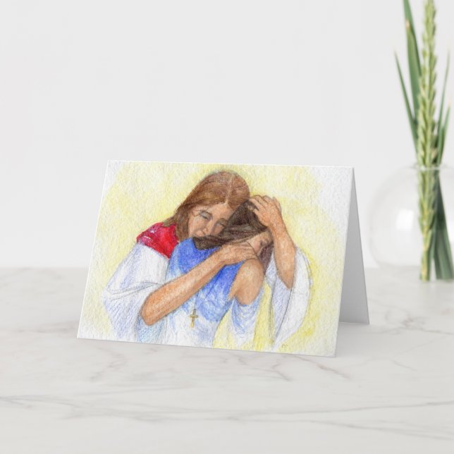 "Jesus tröstar oss." Kort för hälsning (Framsida)