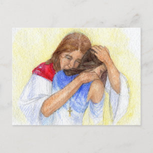 "Jesus tröstar oss." vykort