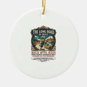 Jesus Trucker Long Haul T-Shirt Inspirerande Tro Julgransprydnad Keramik