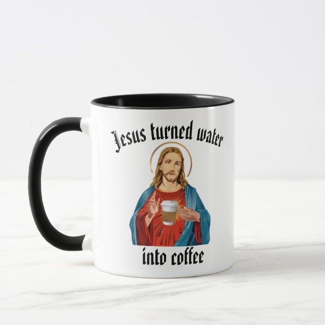JESUS TURNED VATTEN TILL COFFEE MUGG (Vänster)