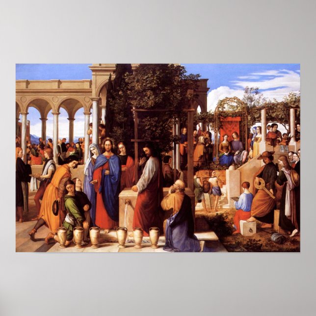 Jesus Turning Vatten till Vin (John 2: 1-11) Poster (Framsidan)