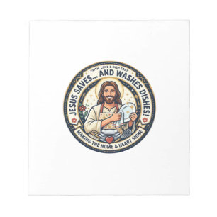 Jesus Tvätt Sysslor Humor T-shirt Kristet Grafiskt Anteckningsblock