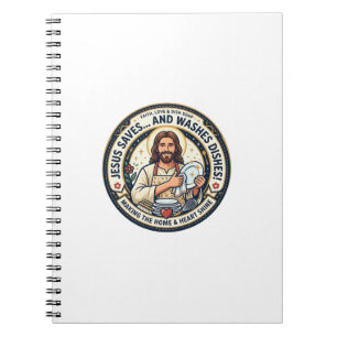 Jesus Tvätt Sysslor Humor T-shirt Kristet Grafiskt Anteckningsbok