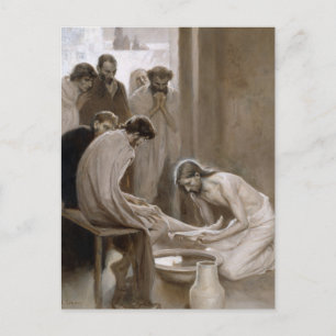 Jesus tvättar disciplarnas fötter Albert Edelfel Vykort