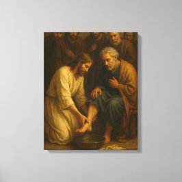 Jesus Tvättar "Feet™ LDS Art Canvas" Canvastryck