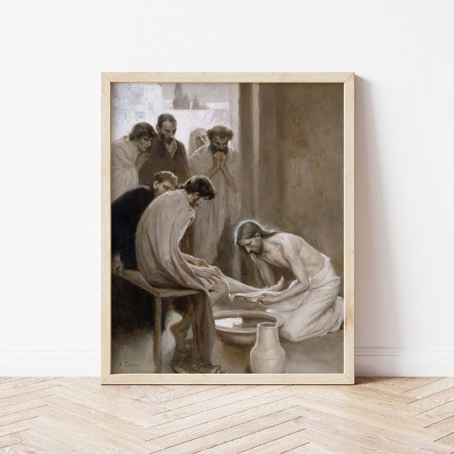 Jesus Tvättar lärarnas fötter | Albert Edelfilt Poster (Skapare uppladdad)