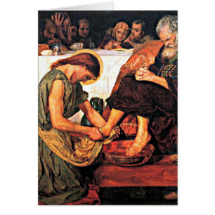 Jesus Tvättar Peter's Feet Hälsningskort