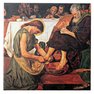 Jesus tvättar Peters fötter (2) Kakelplatta
