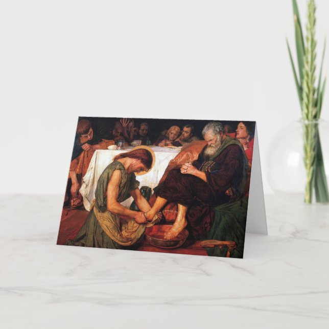 Jesus tvättar Peters fötter Kort (Framsida)