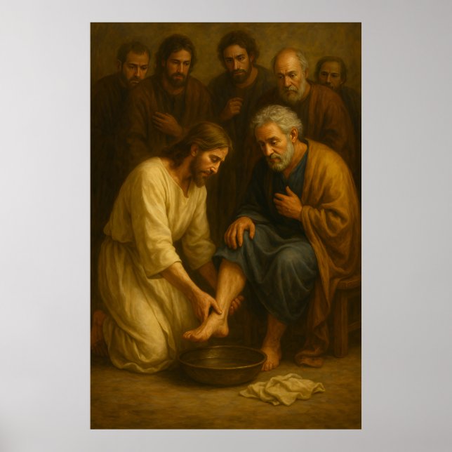 Jesus Tvättar Poster om Disciples' Feet™ LDS Art (Framsidan)
