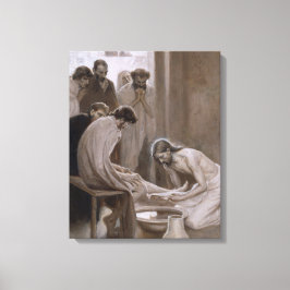 Jesus Tvättar sina lärares föda (Edelfilt) Canvastryck