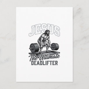Jesus Ultimata dödläfter Vintage Vector Tröja Des Vykort