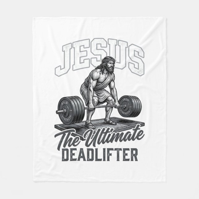 Jesus Ultimata dödlägeshöjare Vintage Vector Tröja Fleecefilt (Framsidan)