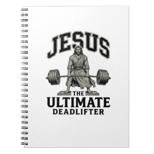 Jesus Ultimata Stånglyftare Vintage Gym Tröja Desi Anteckningsbok