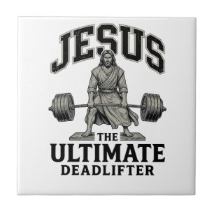 Jesus Ultimata Stånglyftare Vintage Gym Tröja Desi Kakelplatta