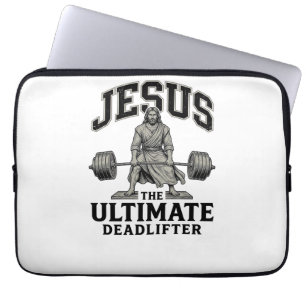 Jesus Ultimata Stånglyftare Vintage Gym Tröja Desi Laptop Fodral