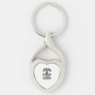 Jesus Ultimata Stånglyftare Vintage Gym Tröja Desi Twisted Heart Silverfärgad Nyckelring