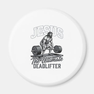 Jesus Ultimata Stånglyftare Vintage Vector T-Shirt Magnet