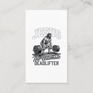 Jesus Ultimata Stånglyftare Vintage Vector T-Shirt Visitkort