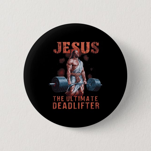 Jesus Ultimate Deadlifter Christian 1 Knapp (Framsida)