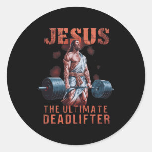 Jesus Ultimate Deadlifter Christian 1 Runt Klistermärke