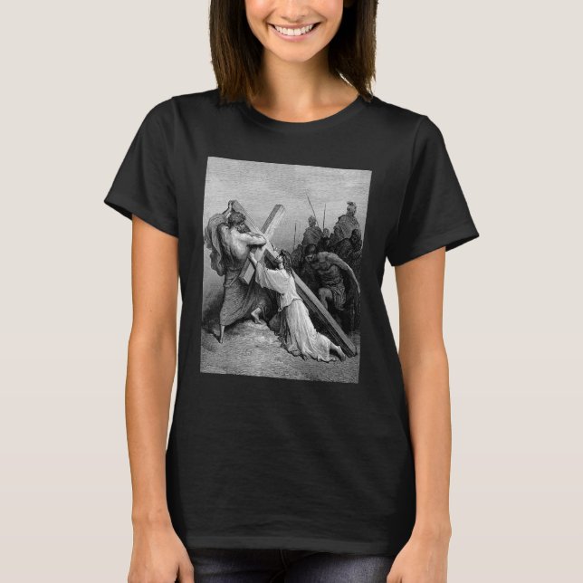 Jesus under Kor Gustave Dore Bibli T Shirt (Framsida)