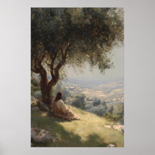 Jesus under Senaps Träd Bibel Konst Kristna Konst Poster