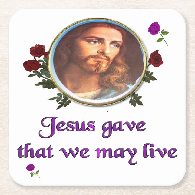Jesus Underlägg Papper Kvadrat (Framsidan)