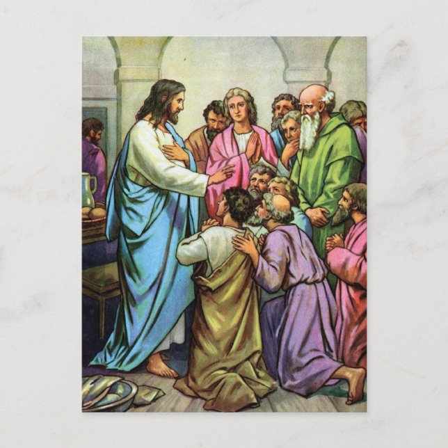 Jesus undervisar ett nytt bud vykort (Framsida)