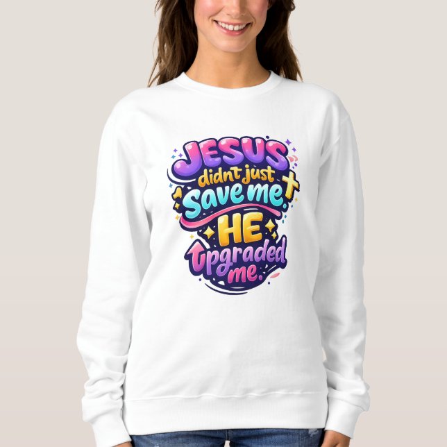 JESUS upgraded me - Christian T Shirt (Framsida)