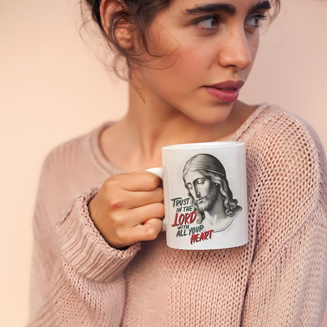 Jesus uppmuntrar till förtroende för Herren Kaffemugg (Skapare uppladdad)
