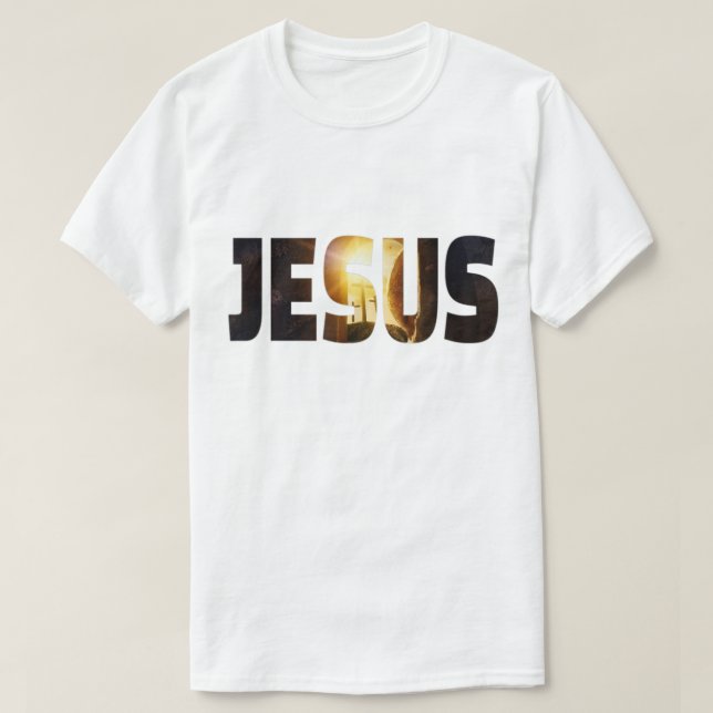 Jesus Uppståndelse Kors Kristet Design T Shirt (Design framsida)