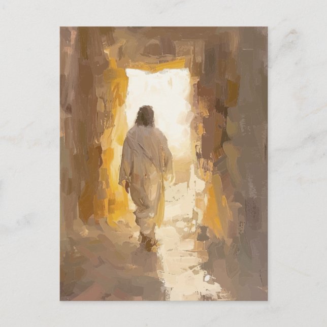 Jesus Uppstånden – Påskens Hopp Vykort (Framsida)
